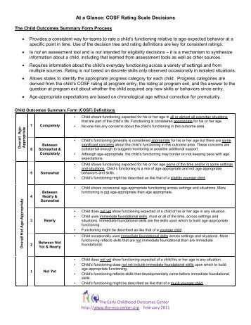 At a Glance: COSF Rating Scale Decisions - FPG Child ...