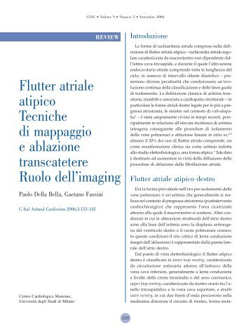 Flutter atriale atipico Tecniche di mappaggio e ablazione ...