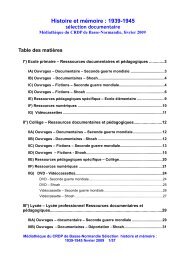 Histoire et mÃ©moire : 1939-1945 - CRDP Basse-Normandie