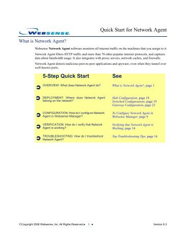 Quick Start for Network Agent 5-Step Quick Start See - Websense ...