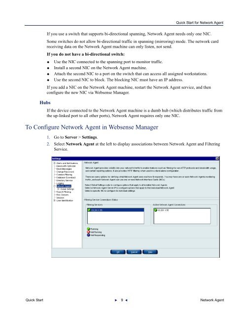 Quick Start for Network Agent 5-Step Quick Start See - Websense ...