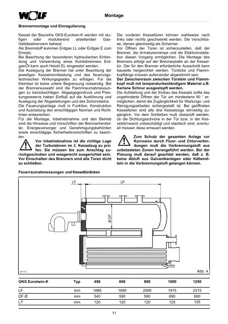 Montageanleitung GKS-Eurotwin-K 450-1250 kW - Wolf