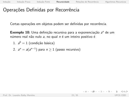 InduÃ„Â¯ÃƒÂ£o e Recursividade