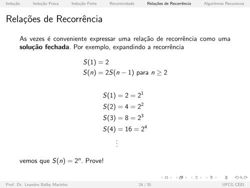 InduÃ„Â¯ÃƒÂ£o e Recursividade