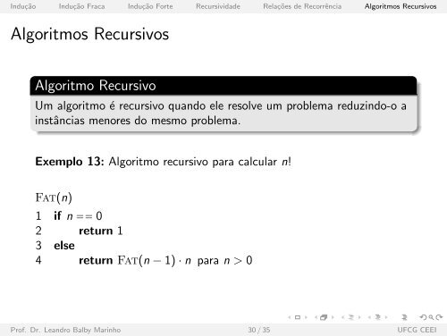 InduÃ„Â¯ÃƒÂ£o e Recursividade