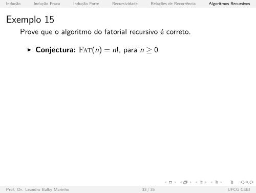 InduÃ„Â¯ÃƒÂ£o e Recursividade