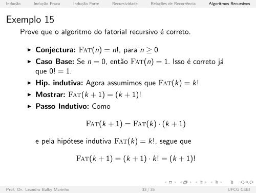 InduÃ„Â¯ÃƒÂ£o e Recursividade