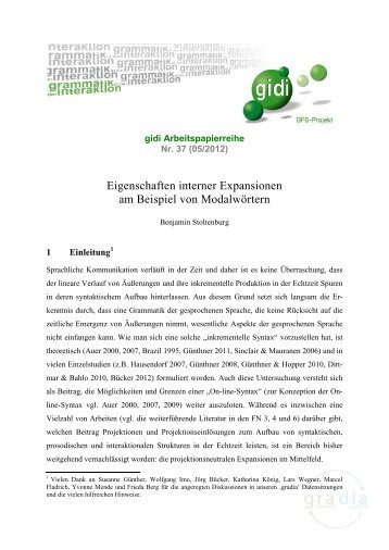 Eigenschaften interner Expansionen am Beispiel von Modalwörtern