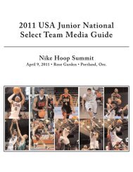 2011 USA Junior National Select Team Media Guide - USA Basketball