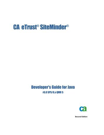 CA eTrust SiteMinder Developer's Guide for Java