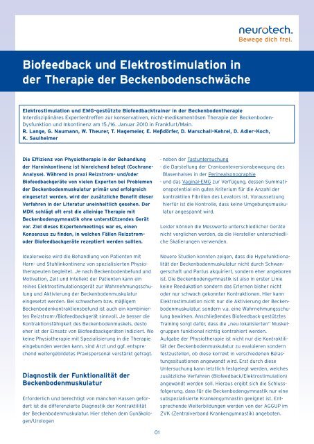 Biofeedback und Elektrostimulation in der Therapie der - neurotech