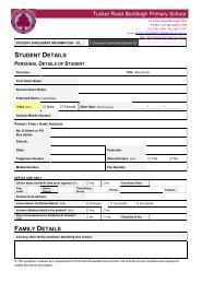 Student Enrolment Form - Tucker Road Bentleigh Primary School