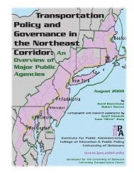 Transportation Policy and Governance in the Northeast Corridor: An ...
