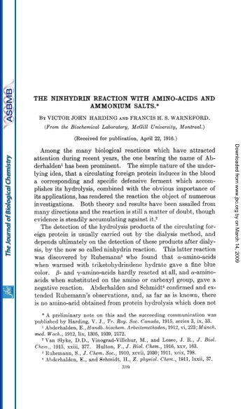 THE NINHYDRIN REACTION WITH AMINO-ACIDS AND ...