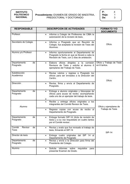 3 Procedimiento: EXAMEN DE GRADO DE MAESTRIA ...