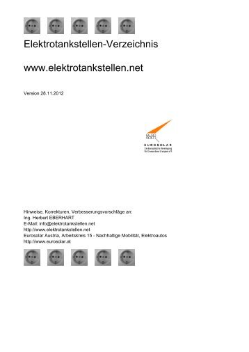 E-Tankstellen-Verzeichnis Steiermark - Elektrotankstellen in ...