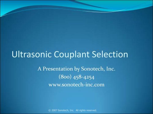 Ultrasonic Couplant Selection - Radiatronics NDT Inc.