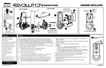 Revolution V1 Generation 2 Quick Start Guide - Arrow Architectural ...