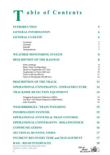 Mt Isa System Information Pack - Issue 2.1 - May ... - Queensland Rail