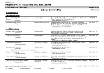 Integrated Works Programme 2012-2013 Cabinet - Hertfordshire ...