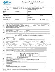 Chiropractic Pre- Authorization Request Form - <a href=