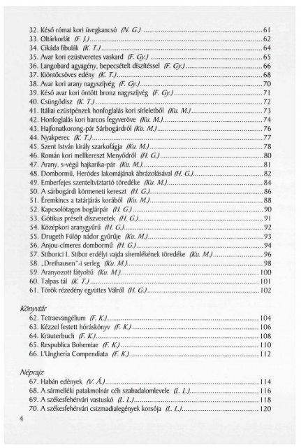 125 Ã©v â 125 tÃ¡rgy. VÃ¡logatÃ¡s a FejÃ©r megyei MÃºzeumok ... - MEK