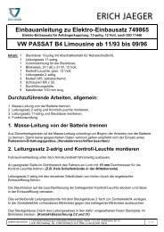 Einbauanleitung zu Elektro-Einbausatz 749865 VW PASSAT ... - MVG