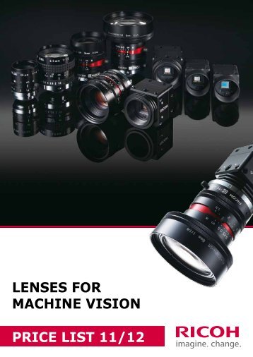 lenses for machine vision price list 11/12 - Security Systems - Pentax