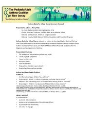 Asthma Basics for School Nurses Summary Handout Presented by ...