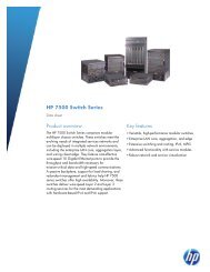 HP 7500 Switch Series - HP Networking