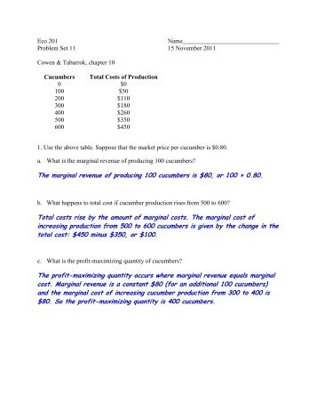 Answers to Problem Set 11