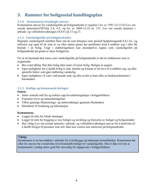 Forslag til boligsosial handlingsplan 2011 - 2015 - StjÃƒÂ¸rdal kommune