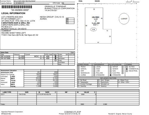 Property Record Card - Mercer County, Ohio