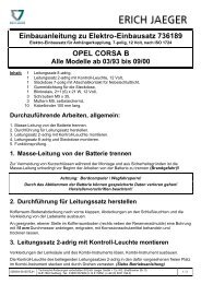 Einbauanleitung zu Elektro-Einbausatz 749184 OPEL Corsa Combo ...
