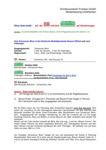 Omnibusverkehr Franken GmbH Niederlassung ... - Hochrhönbus