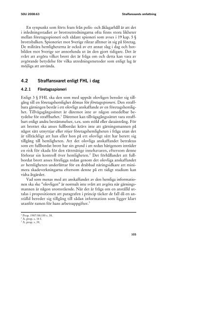 FÃ¶rstÃ¤rkt skydd fÃ¶r fÃ¶retagshemligheter, SOU 2008:63 - Regeringen