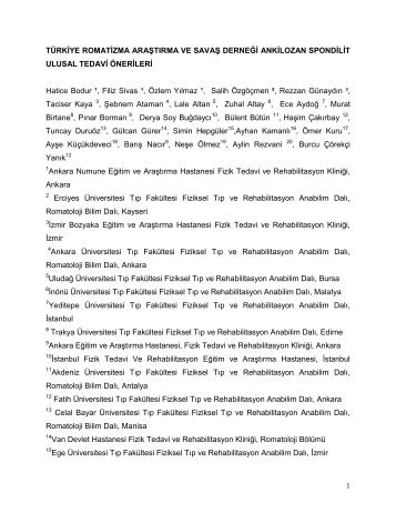 1 TÜRKİYE ROMATİZMA ARAŞTIRMA VE SAVAŞ DERNEĞİ - trasd