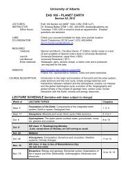 EAS 100 â PLANET EARTH - Earth and Atmospheric Sciences