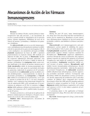 Mecanismos de AcciÃ³n de los FÃ¡rmacos Inmunosupresores