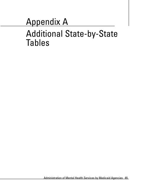 Administration of Mental Health Services by Medicaid Agencies