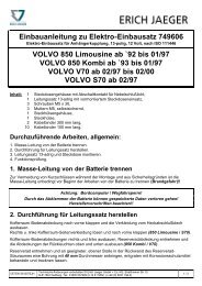 Einbauanleitung zu Elektro-Einbausatz 749606 VOLVO 850 - MVG