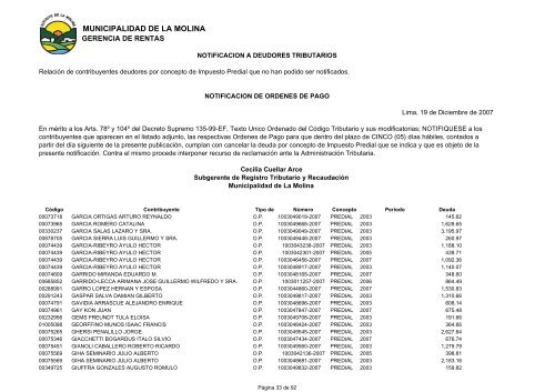 Copia de PUBLICACION EL PERUANO 2007 - Municipalidad de La ...