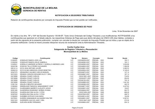 Copia de PUBLICACION EL PERUANO 2007 - Municipalidad de La ...