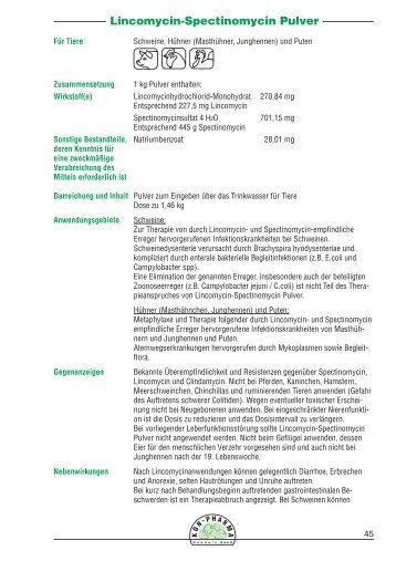 Lincomycin-Spectinomycin Pulver 1 kg - Kon-Pharma GmbH