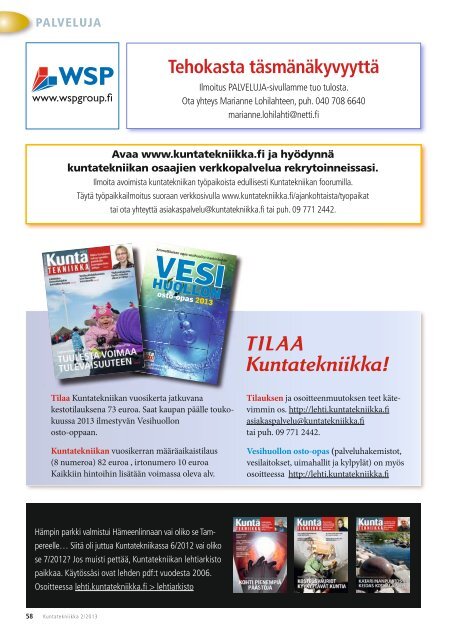 Lataa (pdf) - Kuntatekniikka