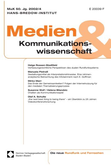 Kommunikations- wissenschaft - Medien ...