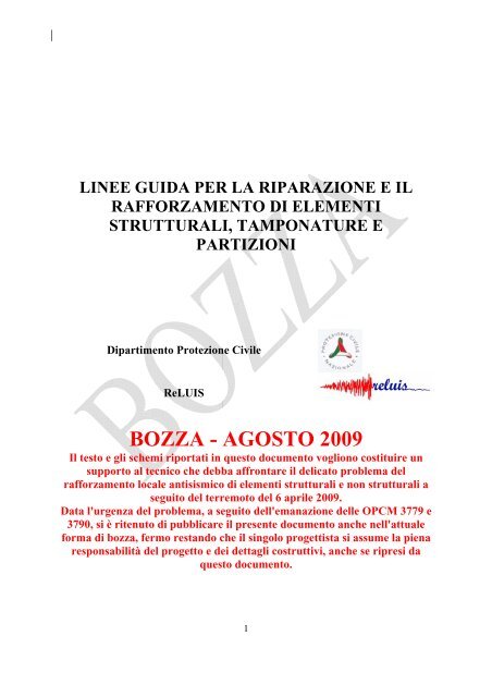 Linee guida per la riparazione e il rafforzamento - ReLUIS