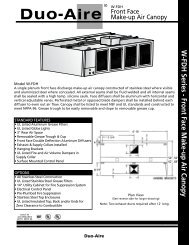 W -FDH Series - Front Face Make-up Air Canopy - Duo-Aire