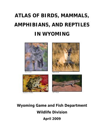 atlas of birds, mammals, amphibians, and reptiles in wyoming