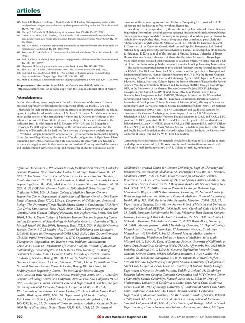 Initial sequencing and analysis of the human genome - Vitagenes